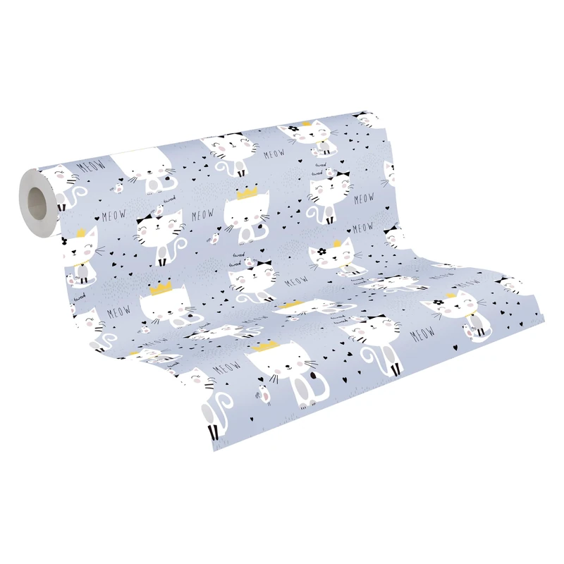 A.S. Création Animal Wallpaper Little Love Non-Woven Wallpaper 10.05 m x 0.53 m Grey White Black Made in Germany 381311 38131-1