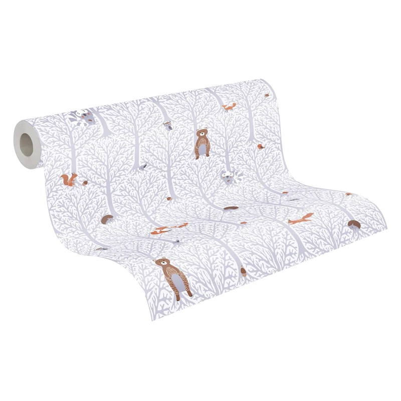 A.S. Création Forest Wallpaper Little Love Non-Woven Wallpaper 10.05 m x 0.53 m Grey White Brown Made in Germany 381191 38119-1