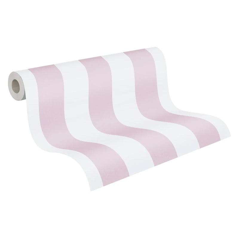 A.S. Création Striped Wallpaper Little Love Non-Woven Wallpaper 10.05 m x 0.53 m Pink White Made in Germany 381482 38148-2