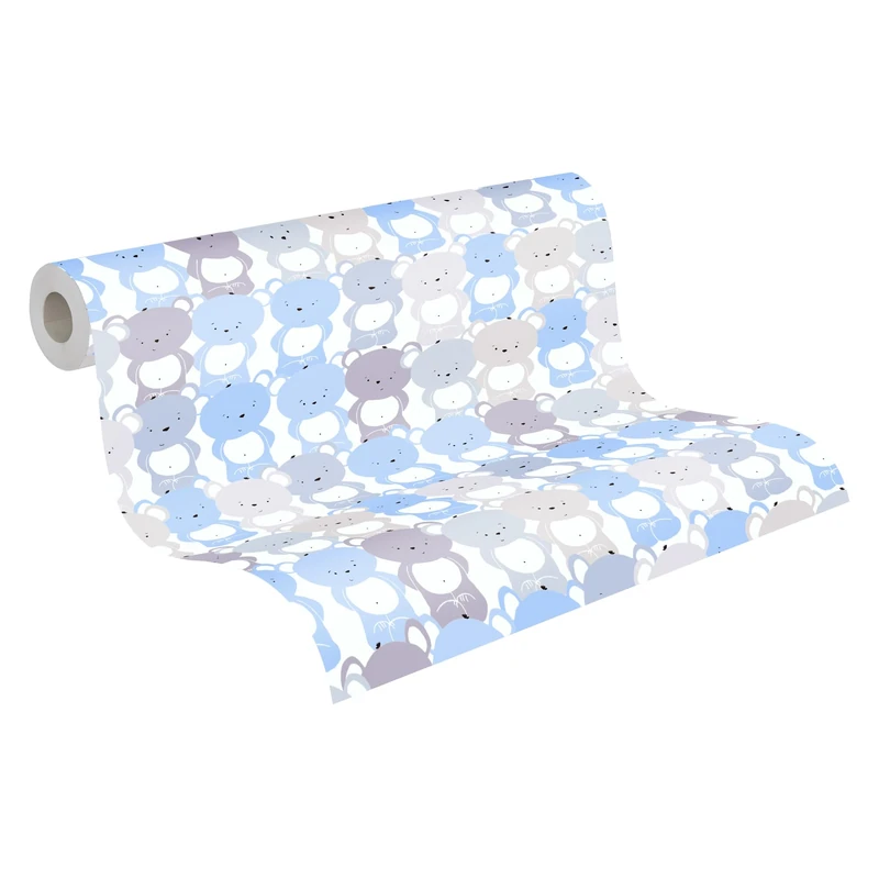 A.S. Création Animal Wallpaper Little Love Non-Woven Wallpaper 10.05 m x 0.53 m Blue Grey White Made in Germany 381291 38129-1