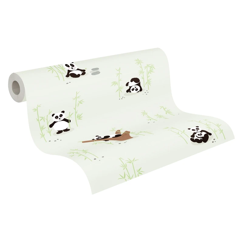 A.S. Création Animal Wallpaper Little Love Non-Woven Wallpaper 10.05 m x 0.53 m Green Black White Made in Germany 381421 38142-1