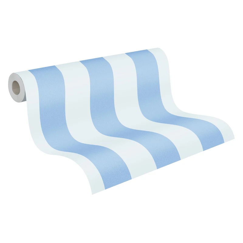 A.S. Création Striped Wallpaper Little Love Non-Woven Wallpaper 10.05 m x 0.53 m Blue White Made in Germany 381485 38148-5