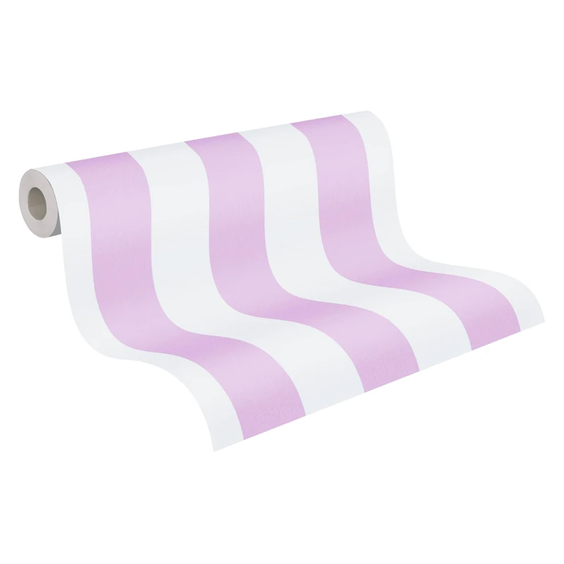 A.S. Création Striped Wallpaper Little Love Non-Woven Wallpaper 10.05 m x 0.53 m Pink White Made in Germany 381481 38148-1