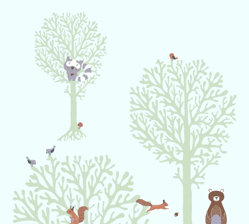 A.S. Création Forest Wallpaper Little Love Non-Woven Wallpaper 10.05 m x 0.53 m Green Brown Grey Made in Germany 381342 38134-2