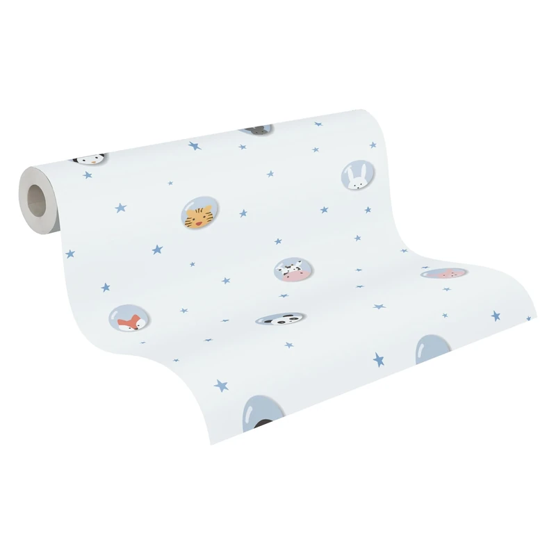 A.S. Création Animal Wallpaper Little Love Non-Woven Wallpaper 10.05 m x 0.53 m Blue White Pink Made in Germany 381433 38143-3