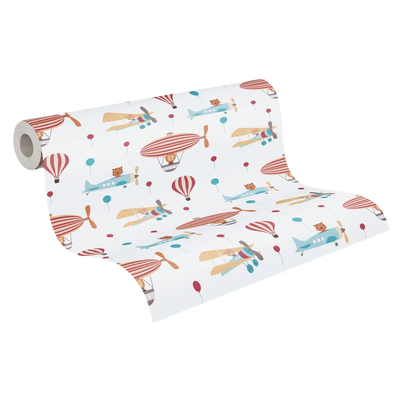 A.S. Création Animal Wallpaper Little Love Non-Woven Wallpaper 10.05 m x 0.53 m Multicolored Red Blue Made in Germany 381261 38126-1