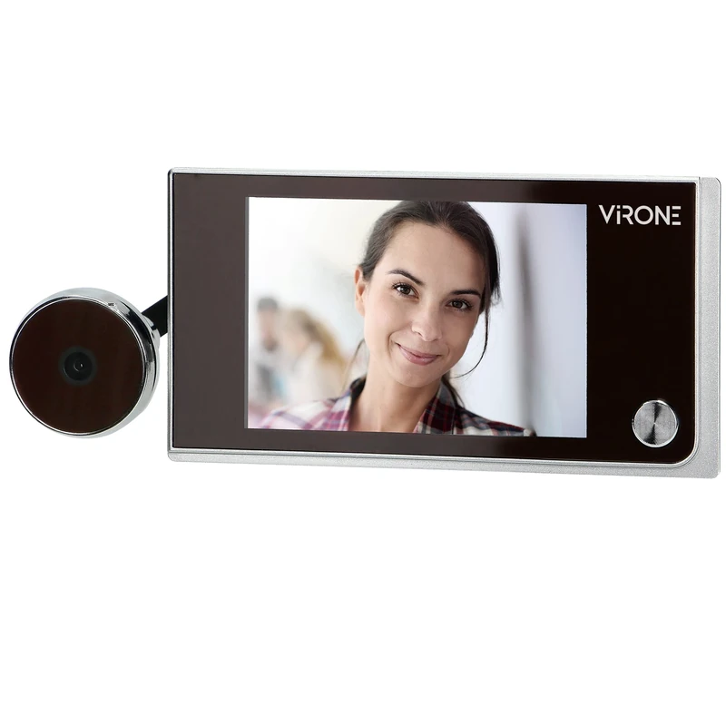 Virone DV-1 Door Peephole Camera Surveillance Wide Angle LCD 3.5 Inch Battery Operated Silver