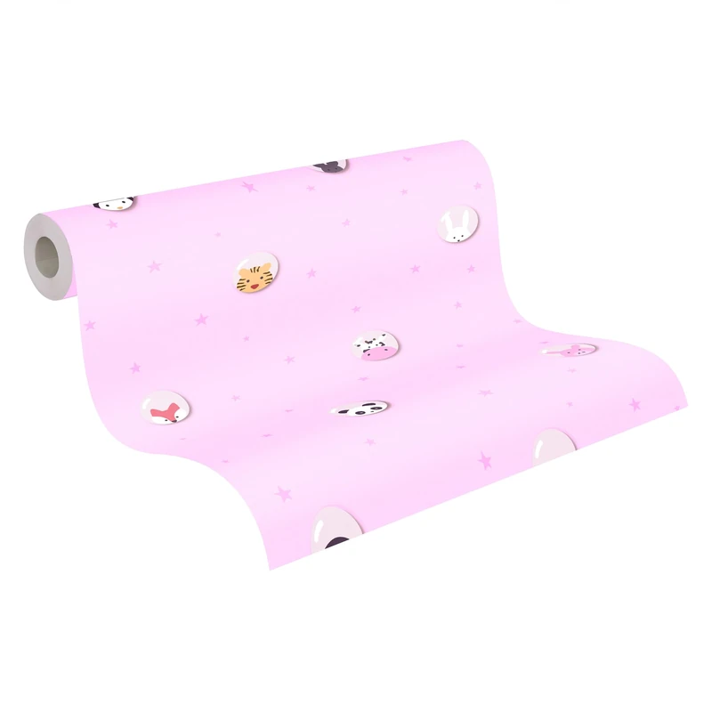 A.S. Création Animal Wallpaper Little Love Non-Woven Wallpaper 10.05 m x 0.53 m Pink White Yellow Made in Germany 381432 38143-2