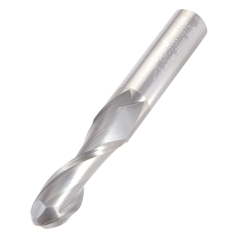 Trend CNC Bullnose Spiral Up-Cut Router Cutter, 10mm Shank, 10mm Cut Diameter & 32mm Cut Length, Solid Tungsten Carbide, CNC/313X10STC