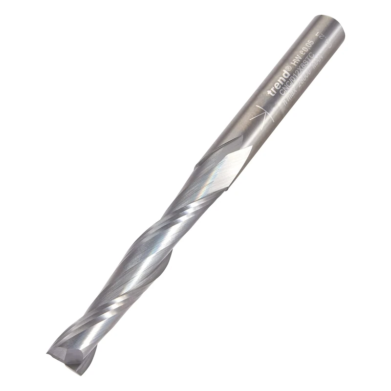 Trend CNC Spiral Up-Cut Router Cutter, 8mm Shank, 8mm Cut Diameter & 52mm Cut Length, Solid Tungsten Carbide, CNC/012X8STC