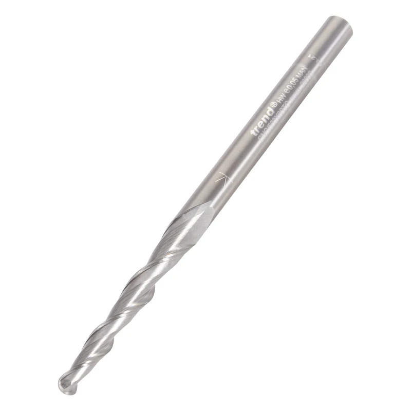 Trend CNC Tapered Ball Router Cutter, 6mm Shank, 2mm Radius, 40mm Cut Length, Solid Tungsten Carbide, CNC/503X6STC