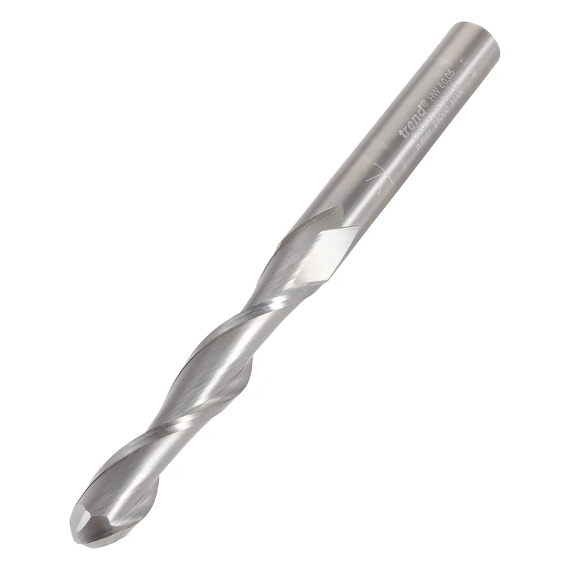 Trend CNC Bullnose Spiral Up-Cut Router Cutter, 10mm Shank, 10mm Cut Diameter & 62mm Cut Length, Solid Tungsten Carbide, CNC/315X10STC