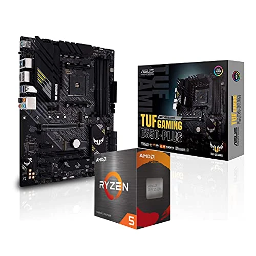 AMD 5000 Series Ryzen 5 5600X Desktop Processor 6 cores 12 Threads Upto 4.6 GHz 35MB Cache Bundled with TUF Gaming B550-Plus AMD AM4 ATX Gaming Motherboard with PCIe 4.0 and Thunderbolt 3