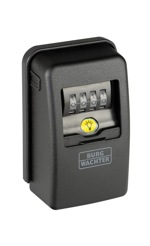 BURG-WÄCHTER Key Safe with 4 Digit Combination Code for Exterior and Interior Magnetic Illuminated Security Wall Mounted Key Safe 60L SB Black