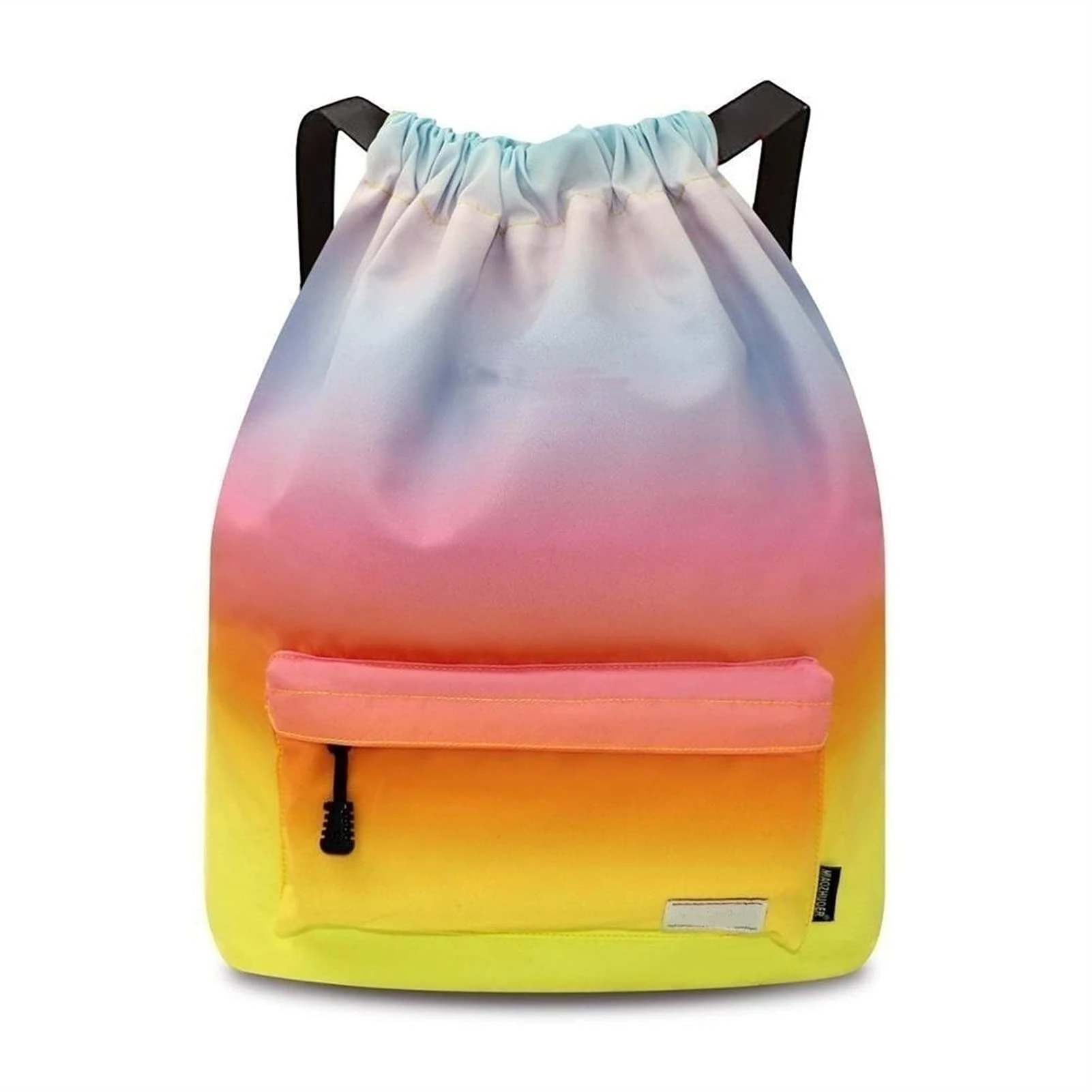 ZZDH Drawstring Bags Drawstring Sports Bag Backpack Nylon Softpack Gym Sports Fitness Travel Yoga Women Girls Student Bag Travel Backpack (Color as shows)