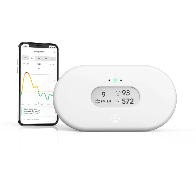 Airthings 2960 View Plus - Radon and Air Quality Monitor with PM 2.5, CO2, VOC, Humidity and Temperature Detector, Mobile APP, Wi-Fi , Notifications