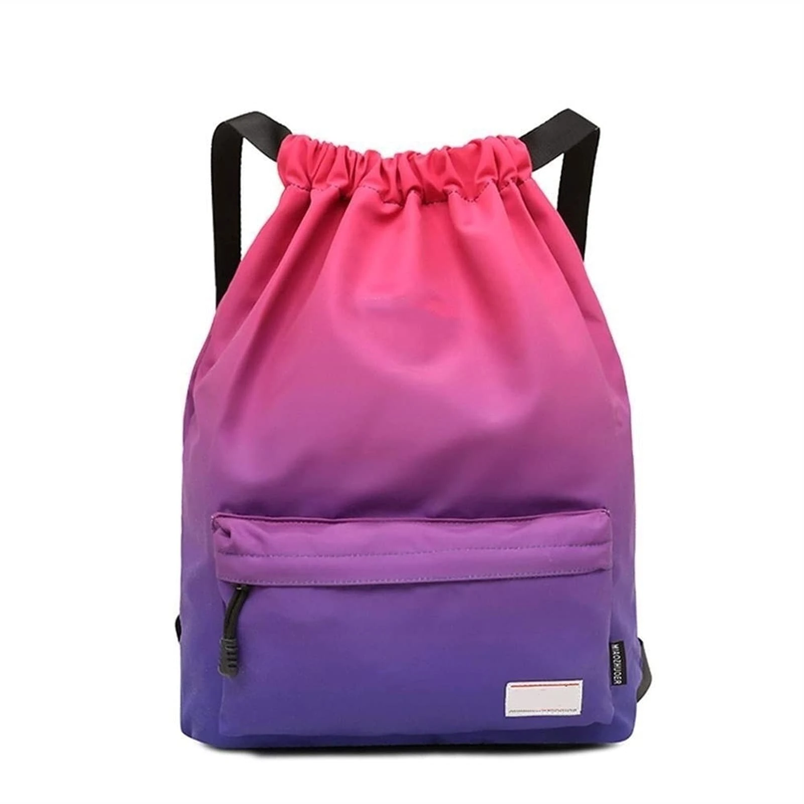 ZZDH Drawstring Bags Drawstring Sports Bag Backpack Nylon Softpack Gym Sports Fitness Travel Yoga Women Girls Student Bag Travel Backpack (Color : Light Yellow)