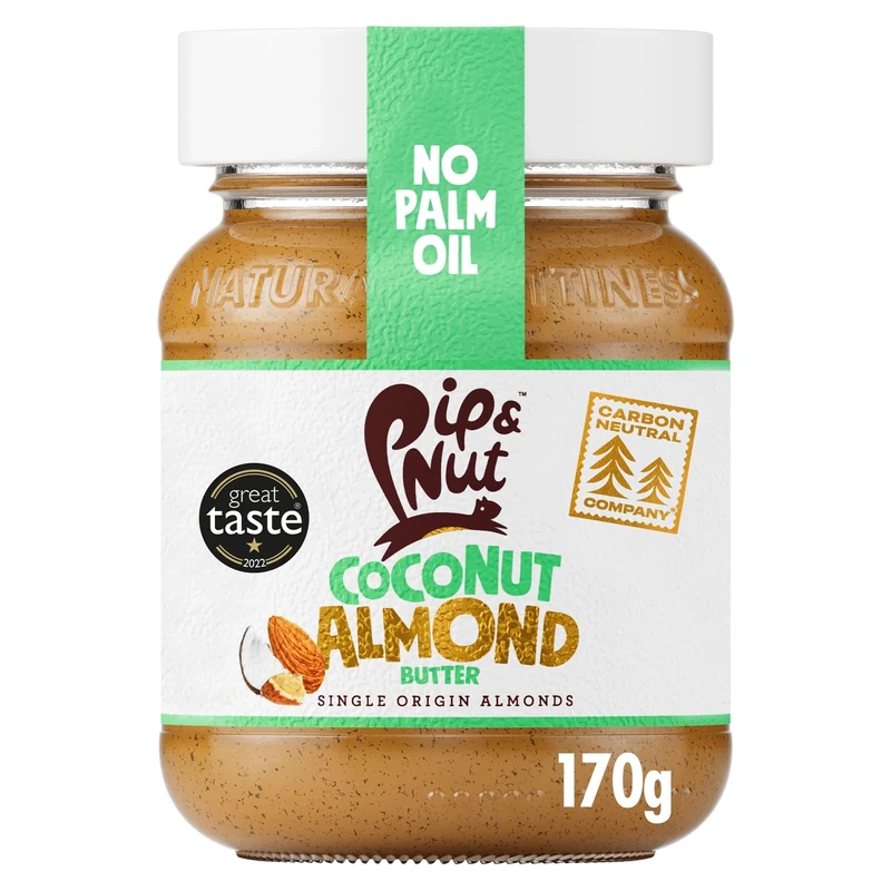 Pip & Nut - Coconut Almond Butter (6 x 170g) | Natural Nut Butter, No Palm Oil, No Added Sugar, Hi-Oleic Almonds, High in Unsaturated Fats, Gluten Free, Vegan, Dairy Free