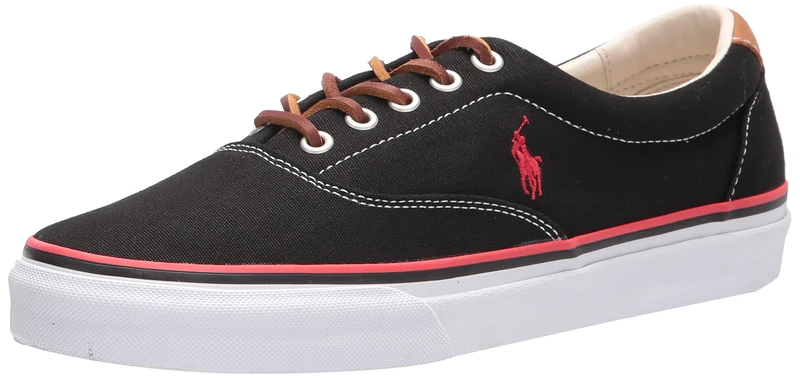 POLO RALPH LAUREN Keaton-Pony Sneaker, Black/Rl 2000 Red Pp, 10 UK