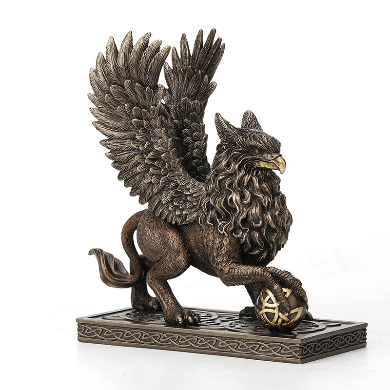 Veronese Design 7 1/2" Tall Celtic Griffin Claw On Sphere Resin Sculpture Hand Painted Bronze Figurine - Image 1