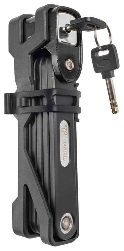 TWIRL Folding Lock with Key Steel Black