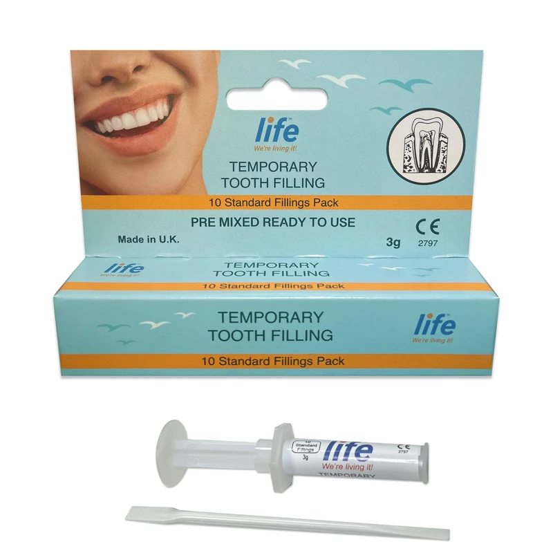 Life Healthcare Temporary Tooth Filling Kit – No Mixing, 10 Ready-to-Use Fillings for Lost or Broken Fillings, Dental Emergency Repair, Made in The UK