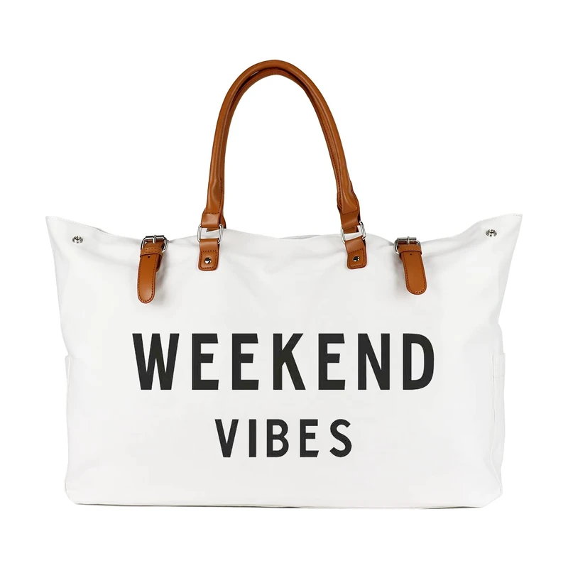 Lamyba Beach Tote Bag for Women Waterproof Sandproof, White, XL