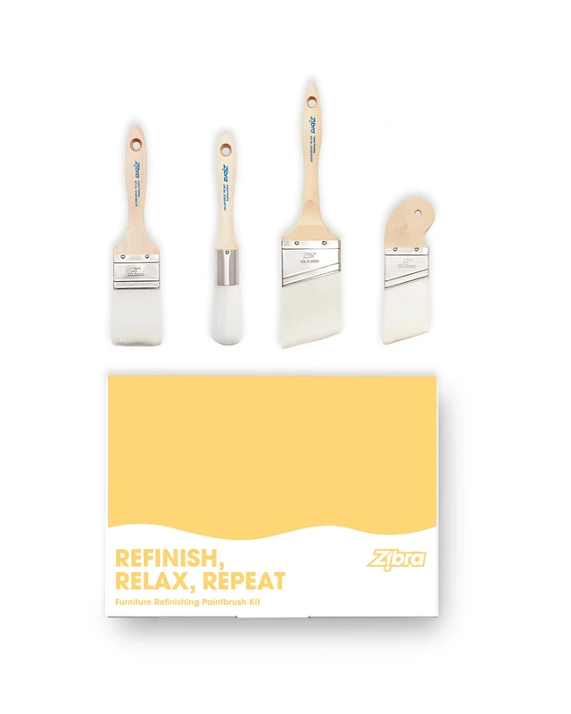 Zibra Furniture Refinishing Paint Brush Kits- 4 Pieces