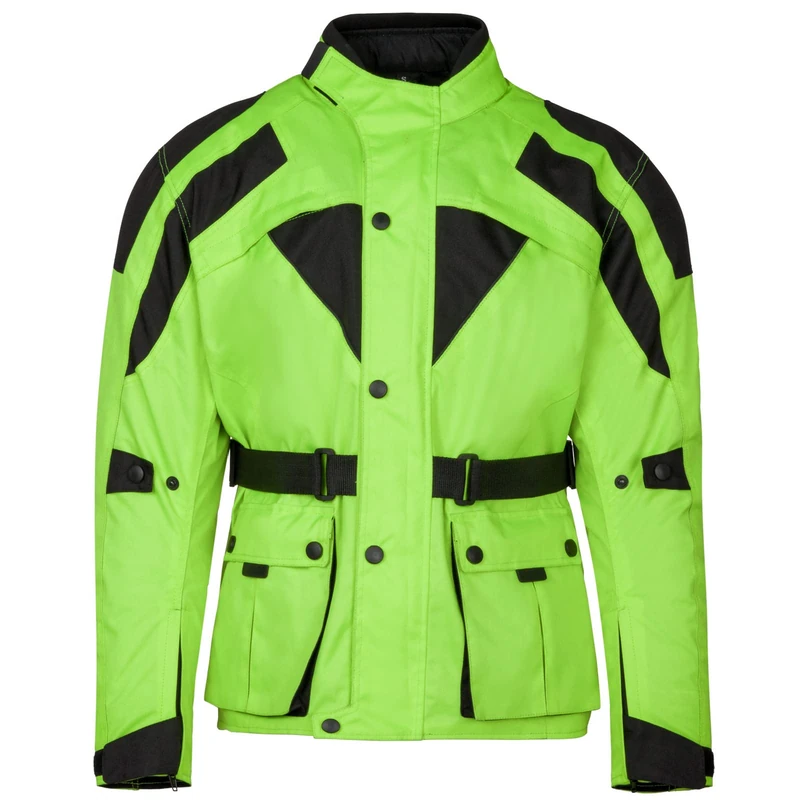 URBAN 5884 Men's Motorcycle Jacket with Protectors, Waterproof Cordura Motorcycle Jacket, Removable Thermal Lining, Windproof, Rainproof and Breathable, Yellow, S