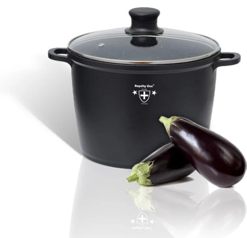 28cm Marble Coated Soup Pot + Glass Lid