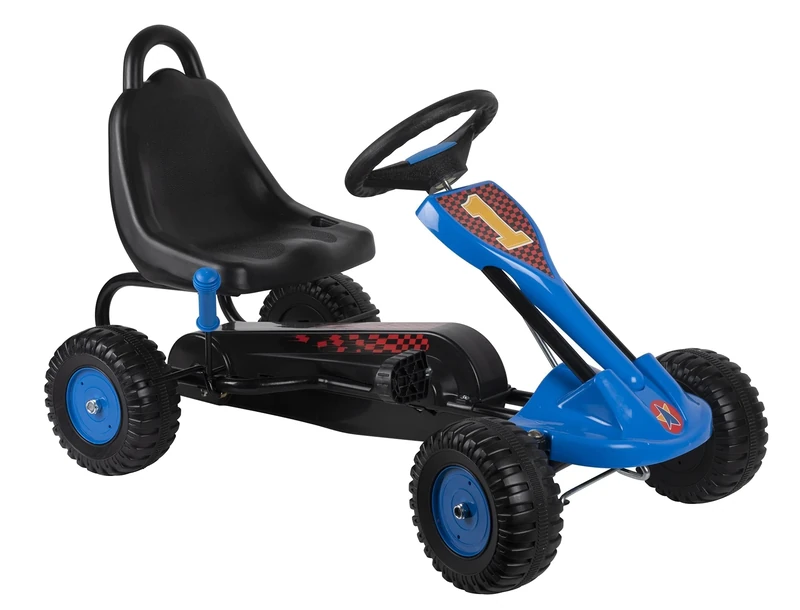 MaxiMondo Gokart - Steel - Adjustable - Handbrake - Max 35 kg - Blue/Black
