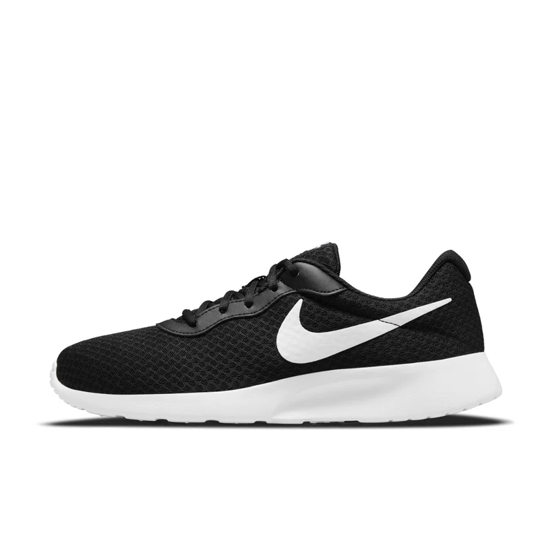 NIKE Men's Tanjun Sneaker, Black White Barely Volt Black, 7.5 UK