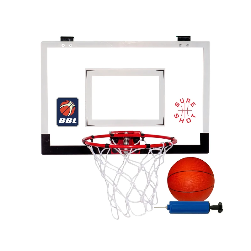 Sure Shot BBL Mini Basketball Hoop Set –Steel Ring, Mini Ball & Pump – Indoor/Outdoor Door Mount Basketball Game