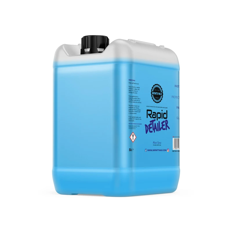 Infinity Wax Rapid Detailer Blue 5L – Quick Detailer Spray, High Gloss & Water Beading No Buffing, Siloxane-Based Multi-Surface Safe Trade-Size Car Detailer