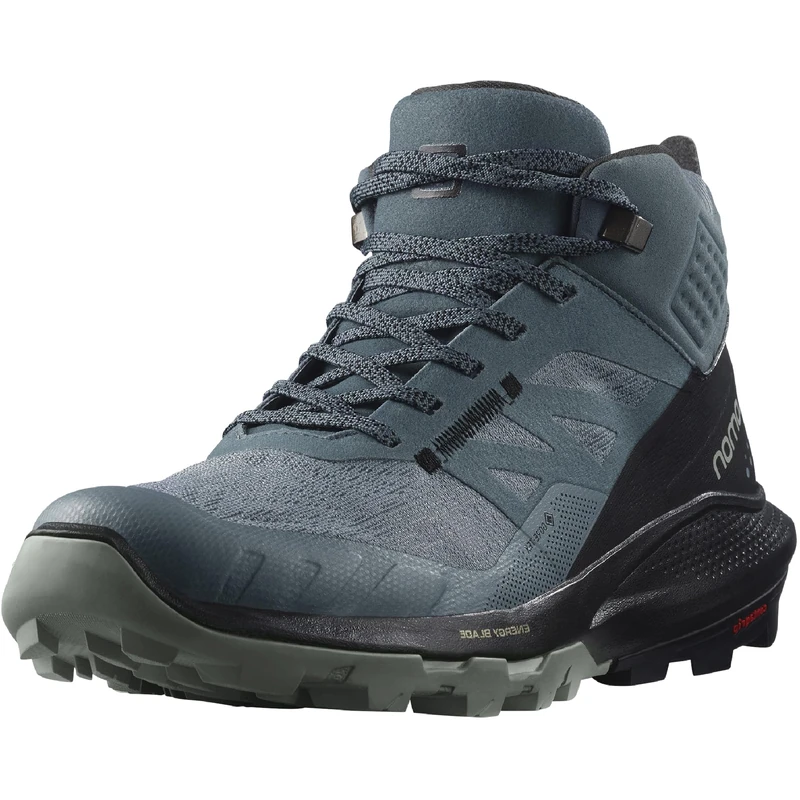 Salomon Outpulse Mid Gore-tex Hiking Boots for Women Trail Running Shoe, Black Stormy Weather Black Wrought Iron, 7.5 UK