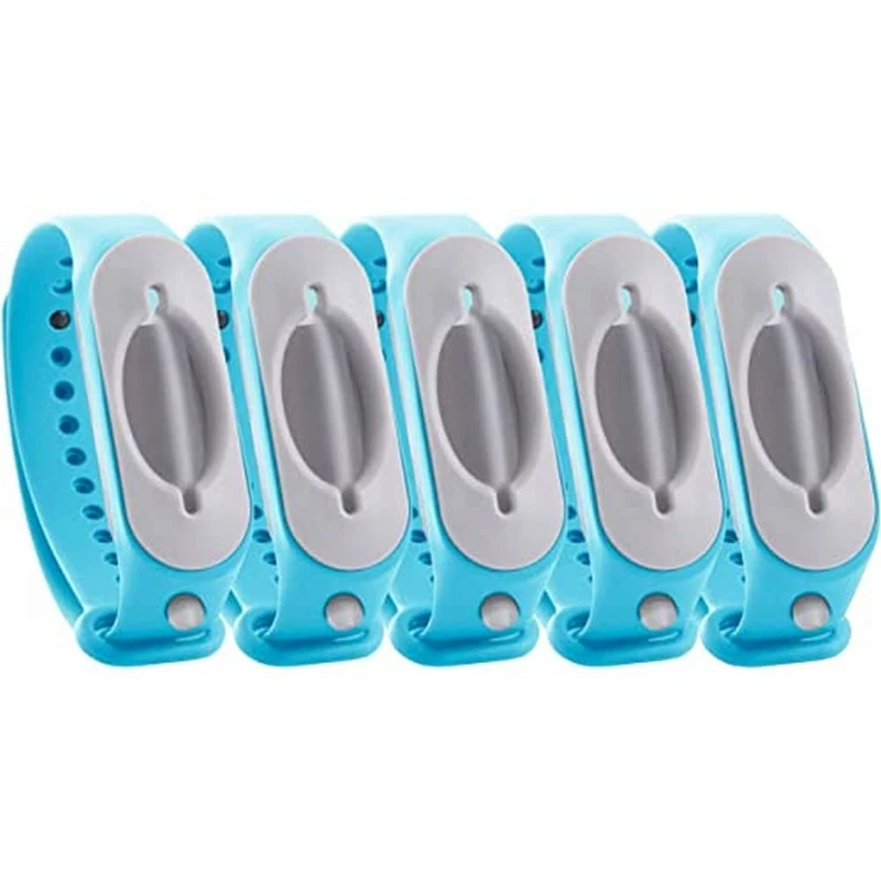 Cleanbrace Disinfectant Bracelet 5 Pieces (Blue) | Hand Disinfectant for Travelling | Includes Refiller