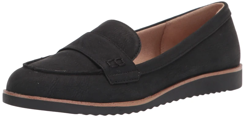LifeStride Women's Zee Loafer, Black Fabric, 8 UK