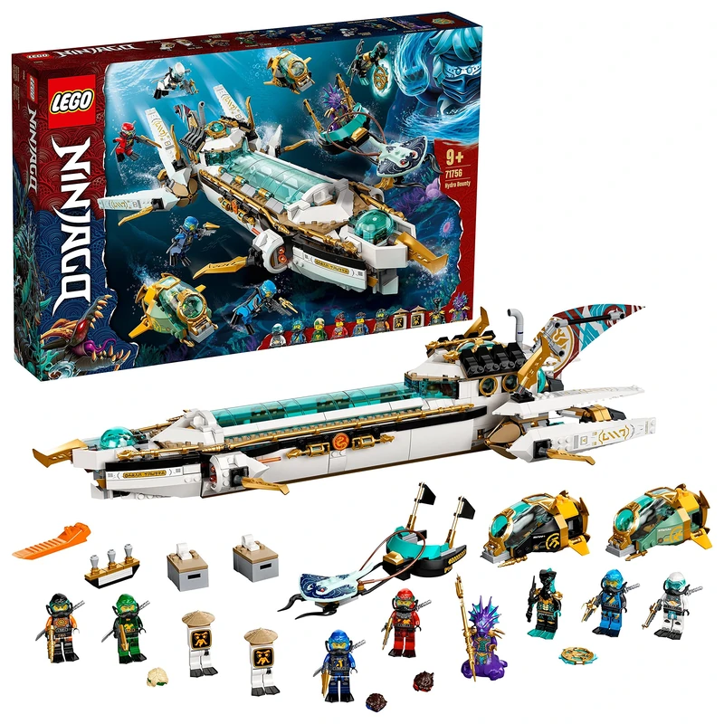 LEGO 71756 NINJAGO Hydro Bounty Building Set, Submarine Toy with Kai and Nya Minifigures, Ninja Toys for Kids 9+ Years Old - Image 1