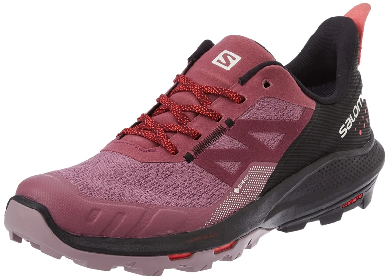 Salomon Outpulse Gore-tex Hiking Shoes for Women, Tulipwood/Black/Poppy Red, 7.5 UK - Image 1