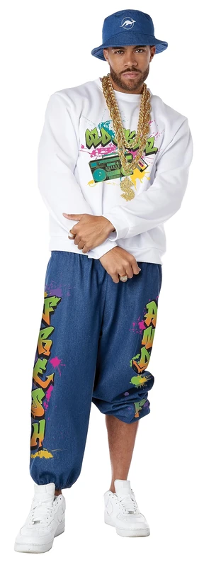 California Costumes 5121-166 90's Hip Hop Costume, Cartoon, Multi, Medium (40-42" Chest)