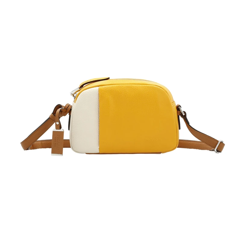 Picard Pure Women's Shoulder Bag Made of Genuine Leather Small, One Size with Zip Shoulder Bag Everyday Going Out, turmeric combo, 21x14x6 cm, Classic