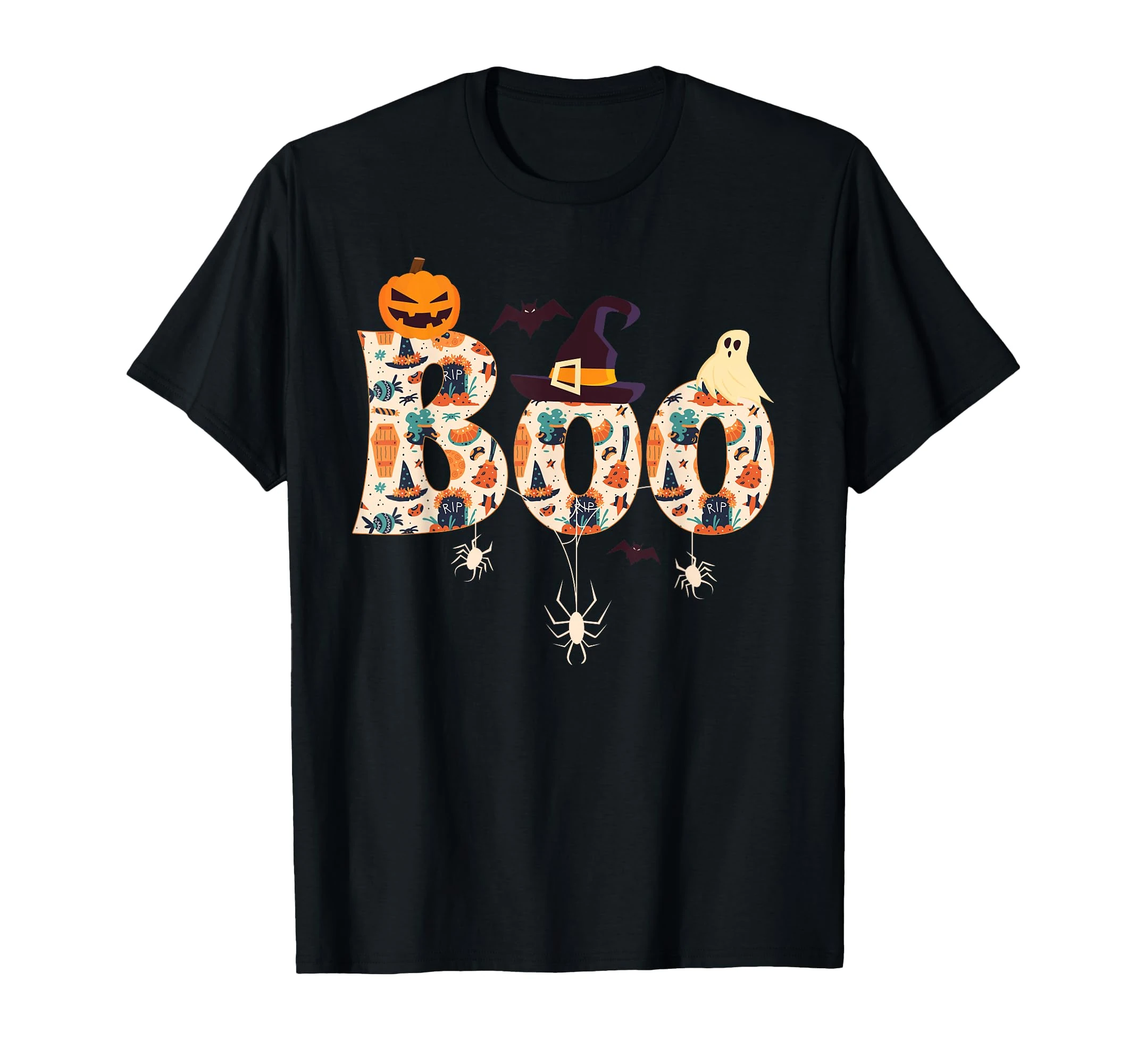 Cute Halloween shirt women men costume Halloween pattern boo T-Shirt