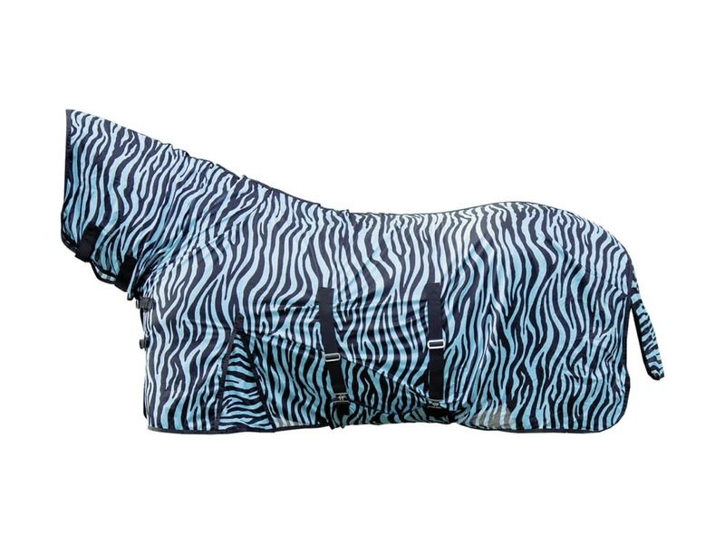 HKM Zebra Aqua Fly rug with neck Lemon/Black 6'0