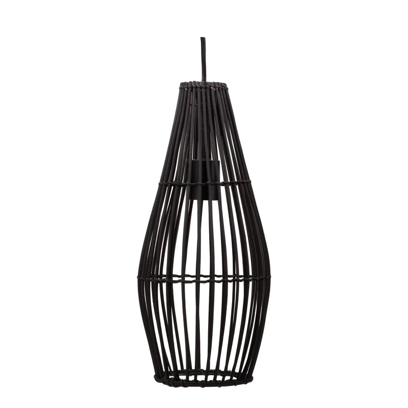 Pauleen 48199 Timber Love Pendant luminaire max. 20 watt Rattan, Black, Metal E27