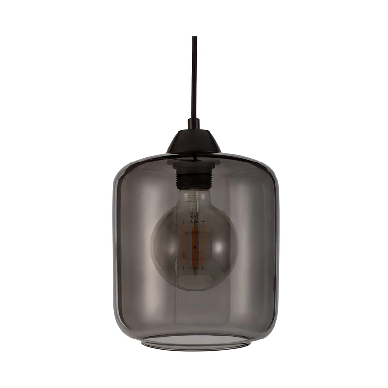 Pauleen Magic Glamour 48189 Pendant Light Max. 20 Watt Smoked Glass Black Glass Metal E27