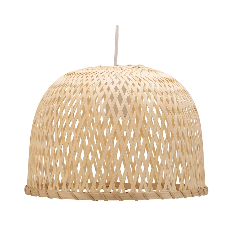 Pauleen Woody Pearl 48201 Pendant Light Max. 20 Watt Beige White Bamboo Metal E27