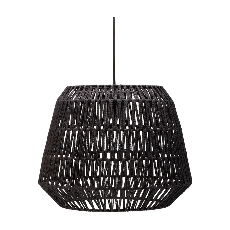 Pauleen 48200 Timber Pearl Pendant luminaire max. 20 watt Black, Woven Paper, Metal E27, Rope