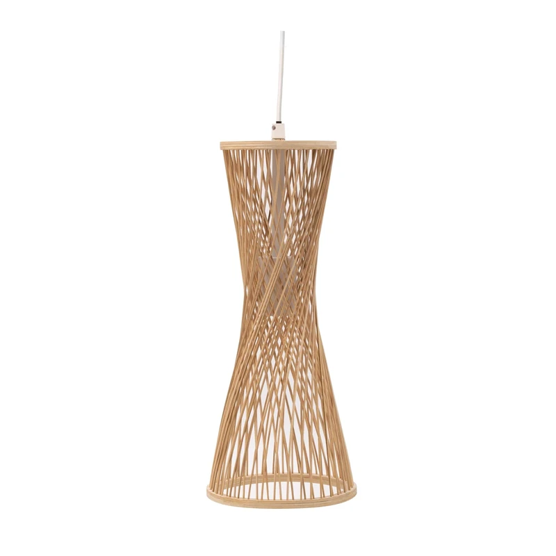 Pauleen 48197 Woody Glow Pendant luminaire max. 20 watt Beige, White, Rattan, Metal E27