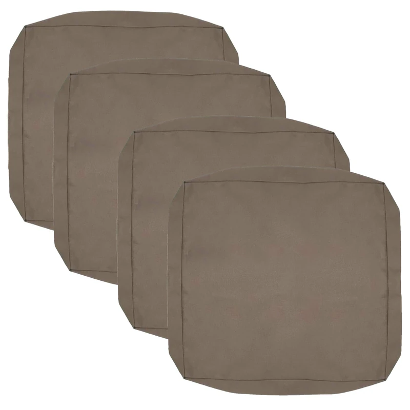 FLYMEI Patio Cushion Covers, Water Resistant Outdoor Cushion Cover Replacement, Patio Sofa Cushion Covers Only, 25" X 27" X 5", 4 Covers, Taupe
