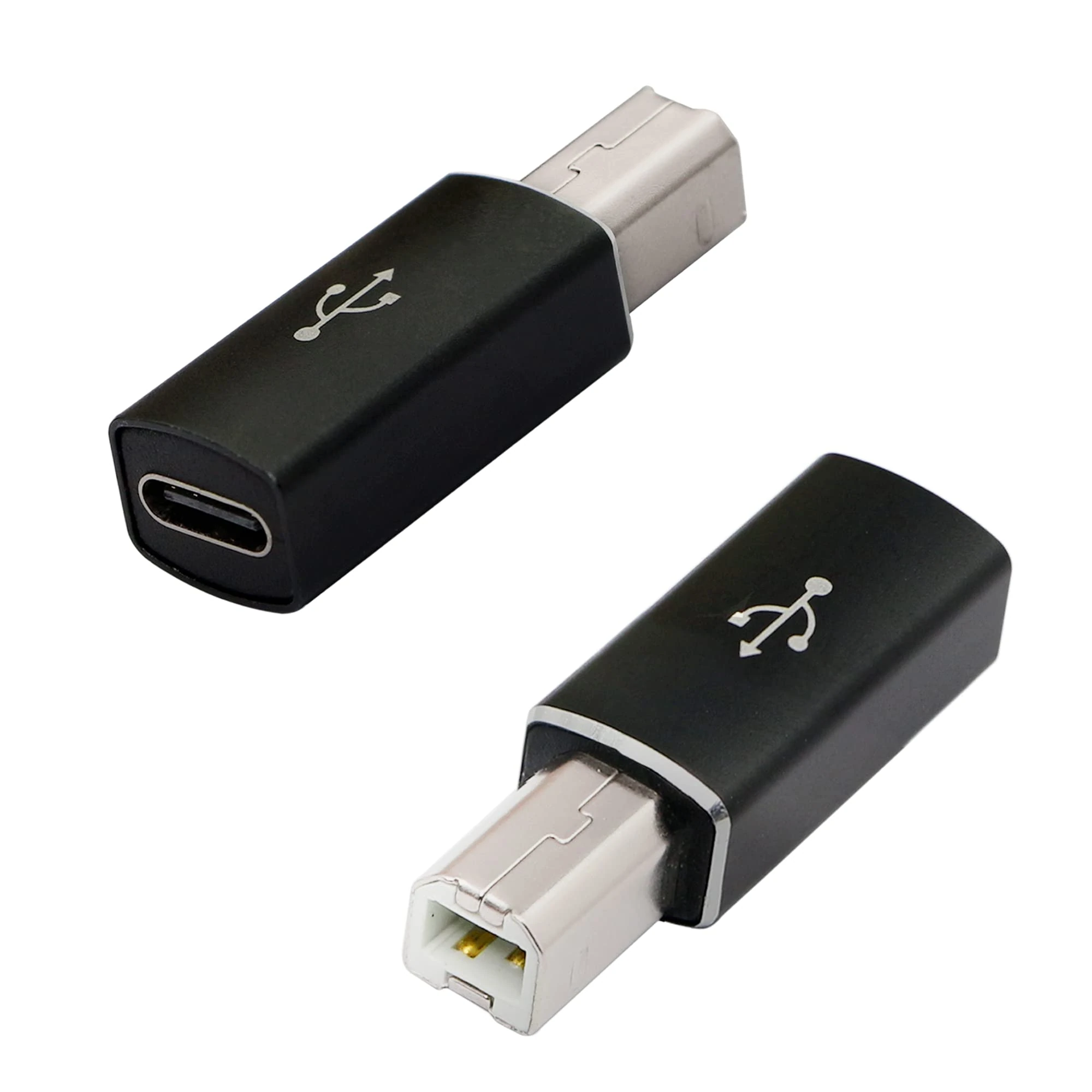 CERRXIAN 2PCS USB C to USB B Midi Adapter,Type C Female to USB 2.0 Printer Male Aluminum Shell Converter For connecting Type-C devices to electric pianos,printers,etc